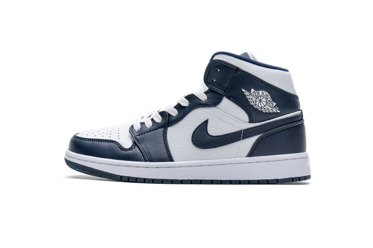 Jordan 1 Mid White Metallic Gold Obsidian (Mid Quality)