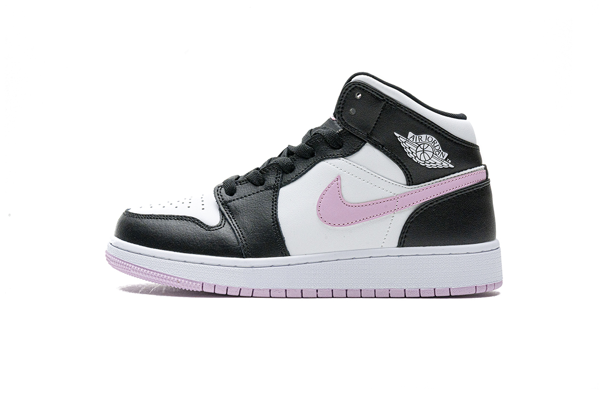 Jordan 1 Mid White Black Light Arctic Pink (GS) (Mid Quality)