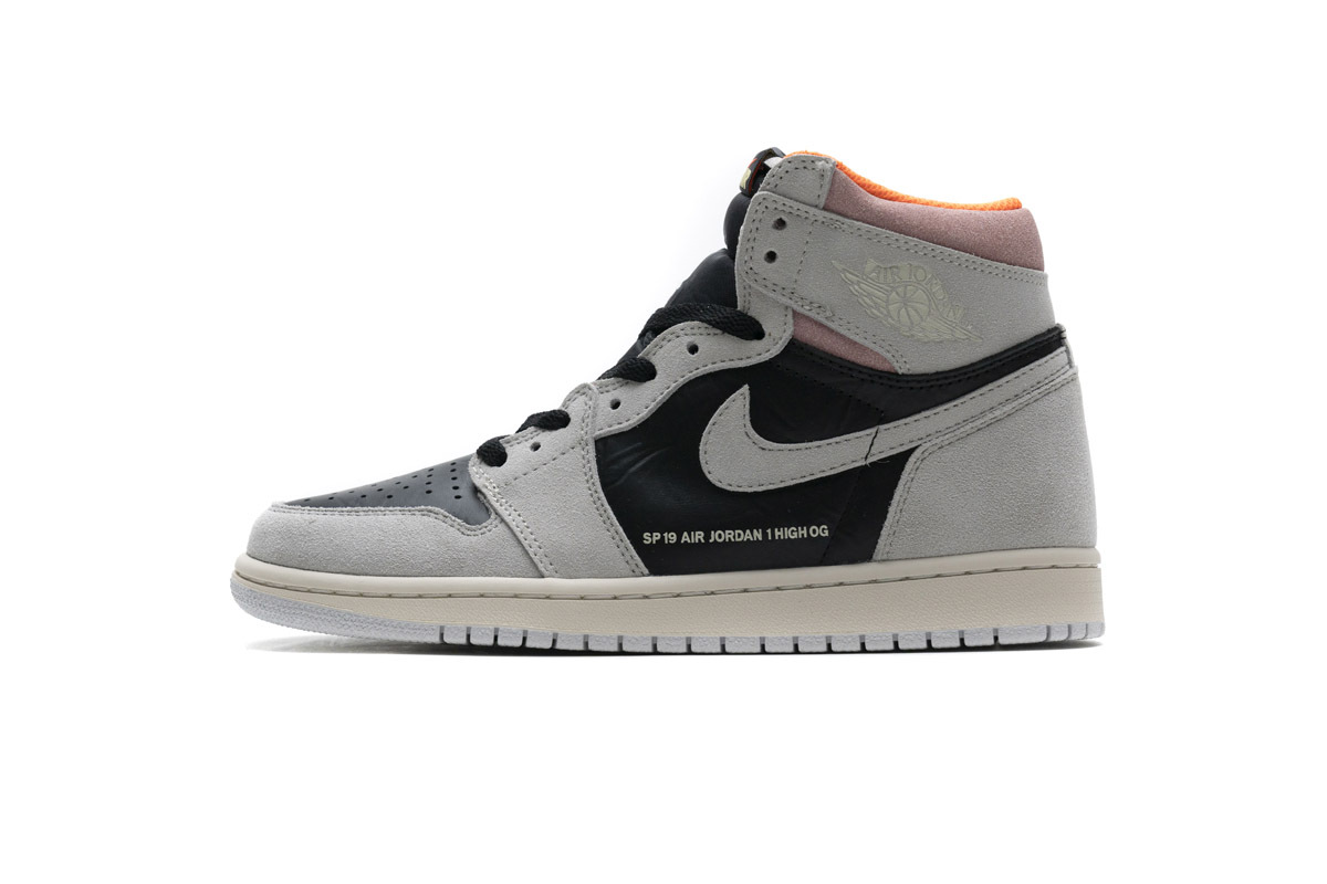 Jordan 1 Retro High Neutral Grey Hyper Crimson (Mid Quality)