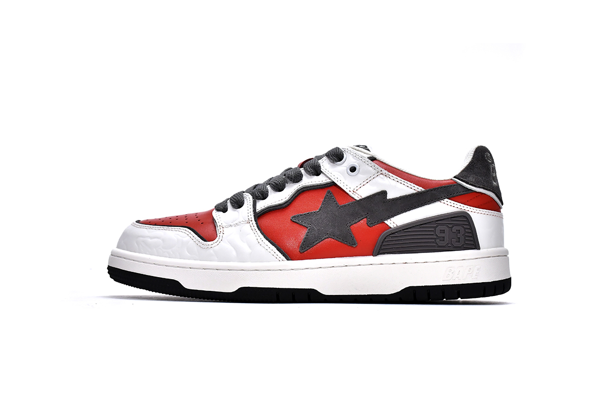 A Bathing Ape Bape SK8 Sta White Red