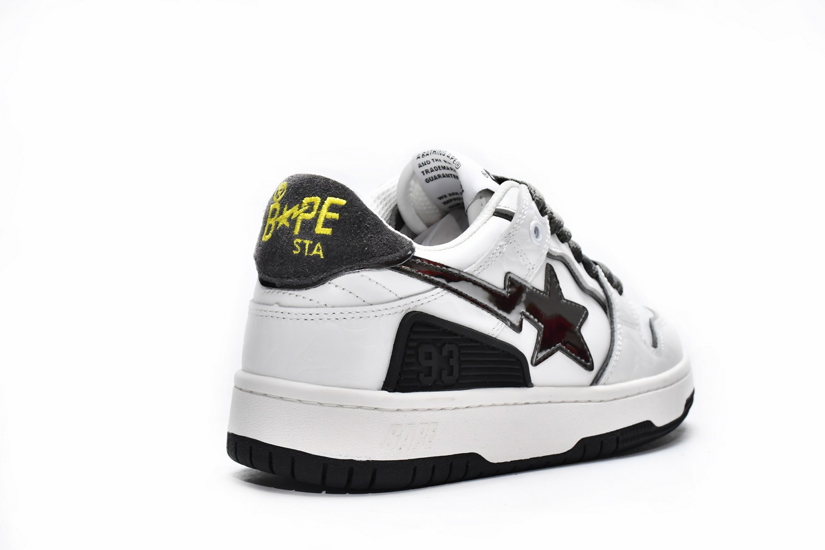 A Bathing Ape Bape SK8 Sta White Silver