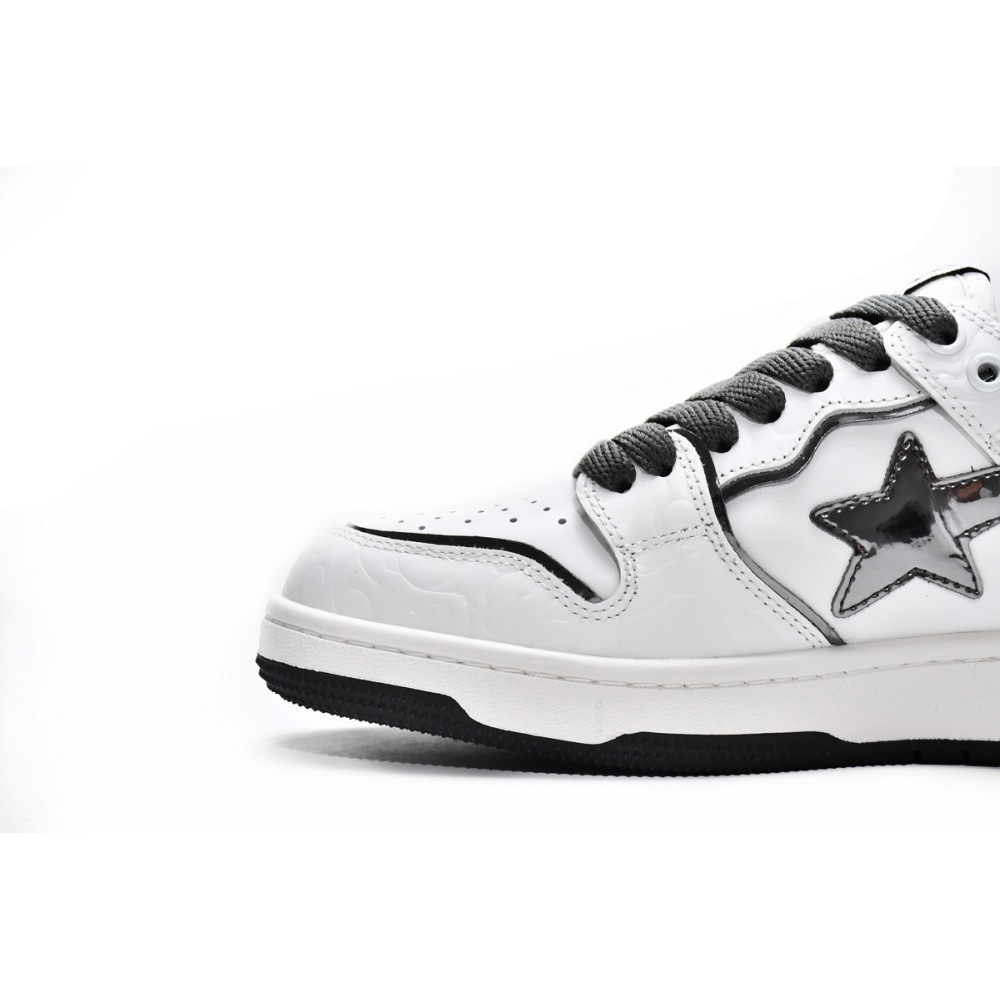 A Bathing Ape Bape SK8 Sta White Silver