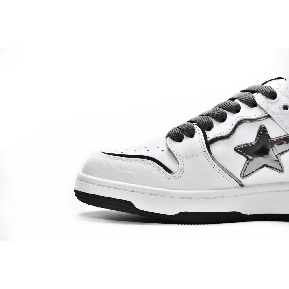A Bathing Ape Bape SK8 Sta White Silver