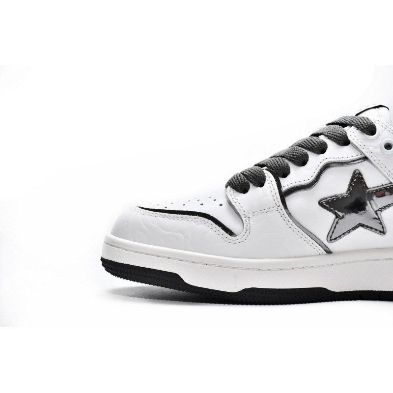A Bathing Ape Bape SK8 Sta White Silver