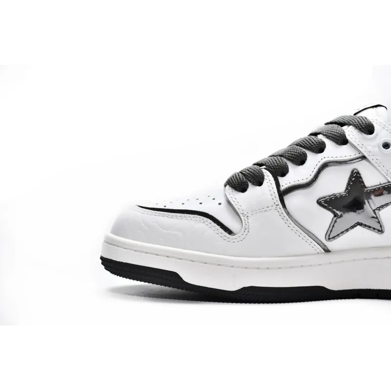 A Bathing Ape Bape SK8 Sta White Silver