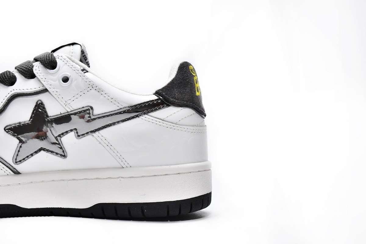 A Bathing Ape Bape SK8 Sta White Silver