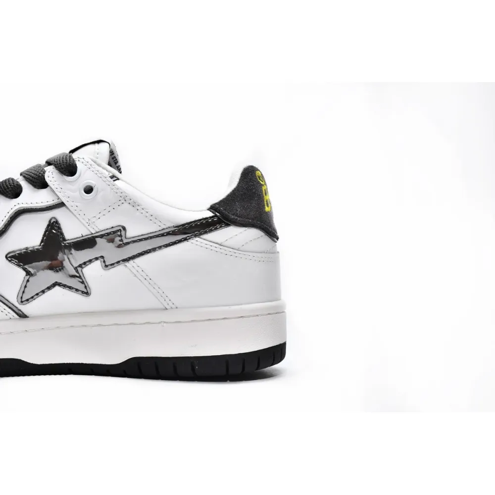 A Bathing Ape Bape SK8 Sta White Silver