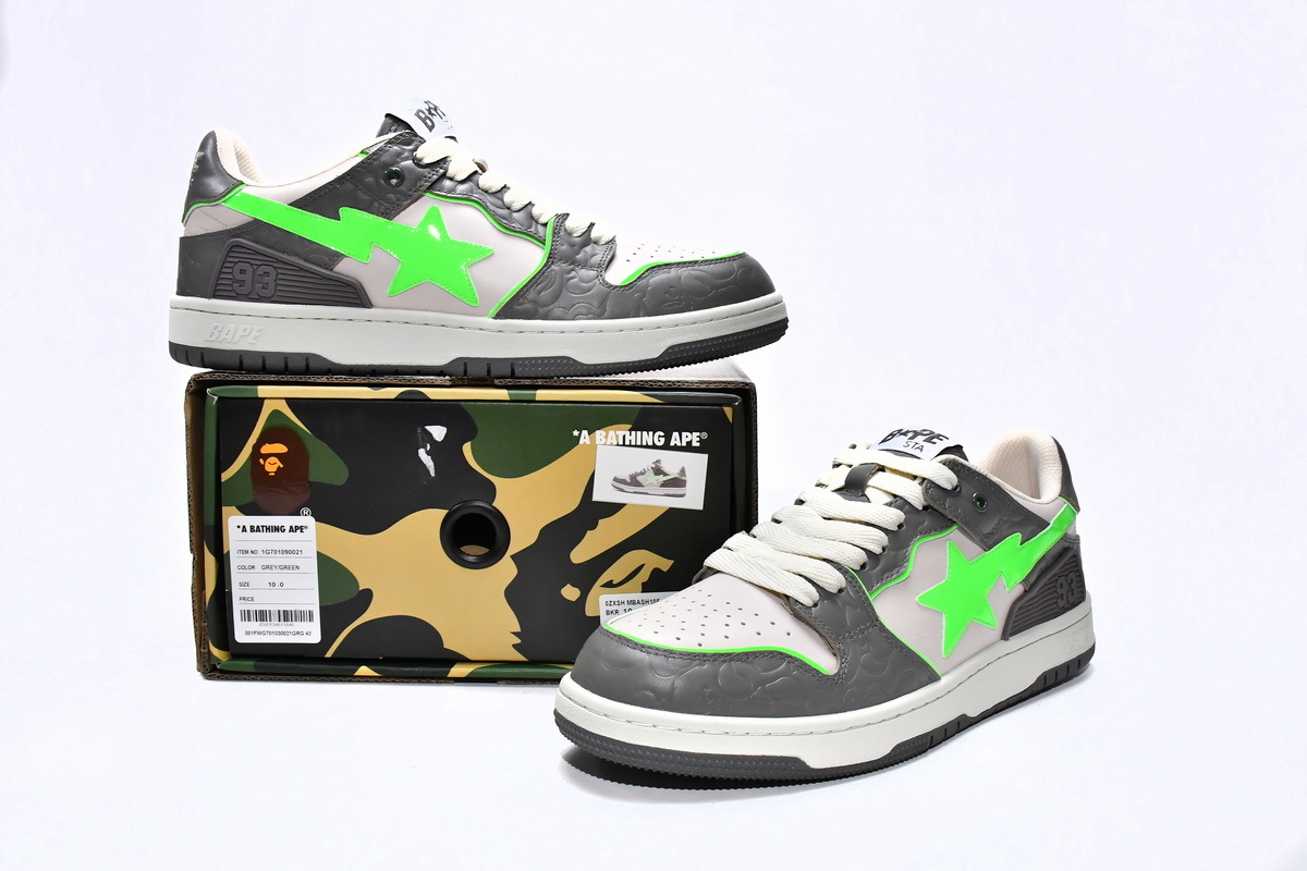 A Bathing Ape Bape SK8 Sta Grey Green