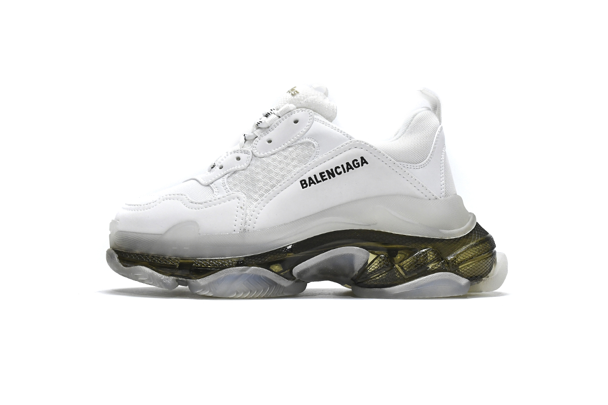Blalenciaga Triple S Clear Sole White Grey