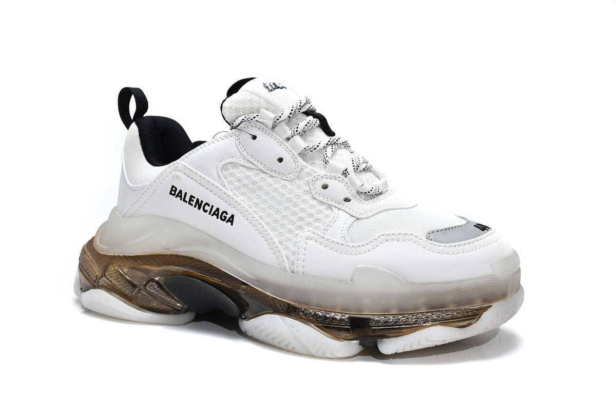 Blalenciaga Triple S Clear Sole White Grey
