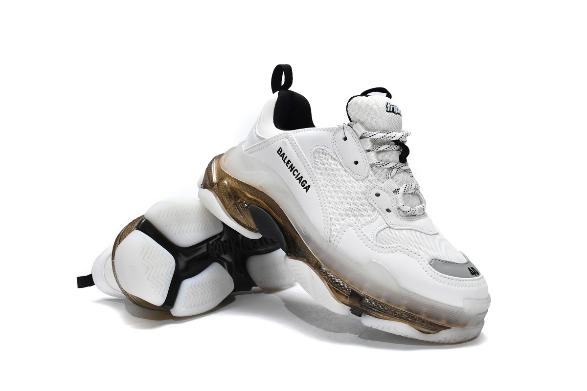 Blalenciaga Triple S Clear Sole White Grey