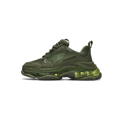 Balenciaga Triple S Clear Sole Dark Green 01