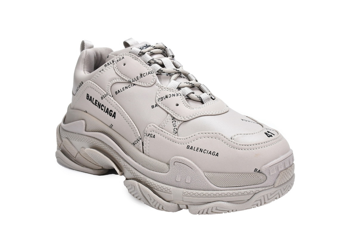 Balenciaga All Over Logo Triple S Beige