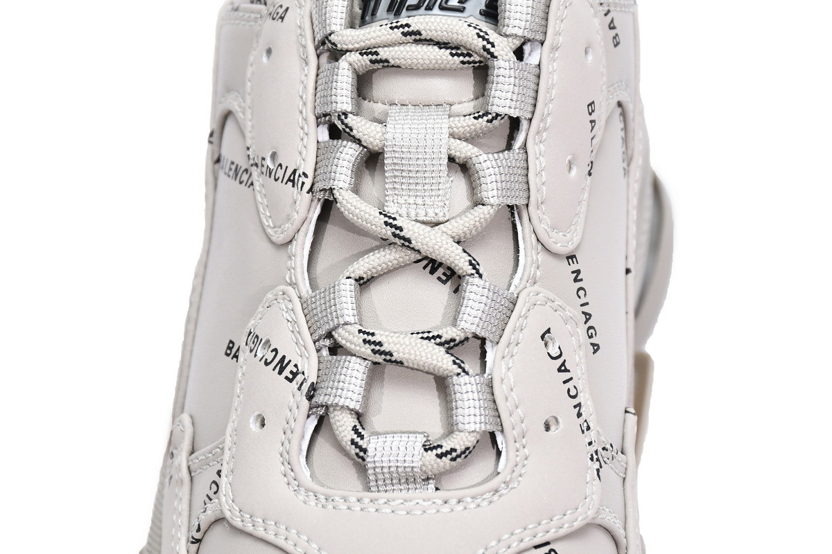 Balenciaga All Over Logo Triple S Beige