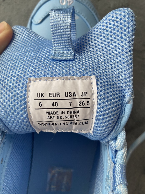 Balenciaga All Over Logo Triple S Blue Grey Black