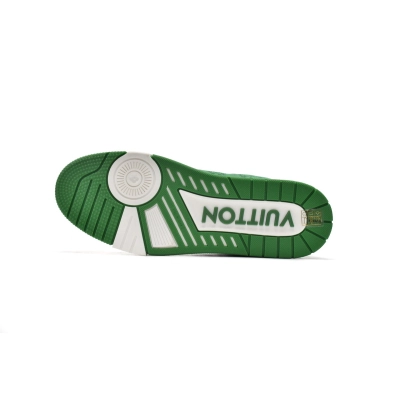Louis Vuitton Trainer Green Monogram Denim White 02