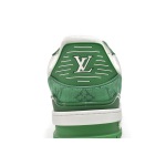 Louis Vuitton Trainer Green Monogram Denim White
