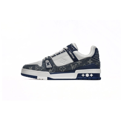 Louis Vuitton LV Trainer Monogram Denim White Blue 01