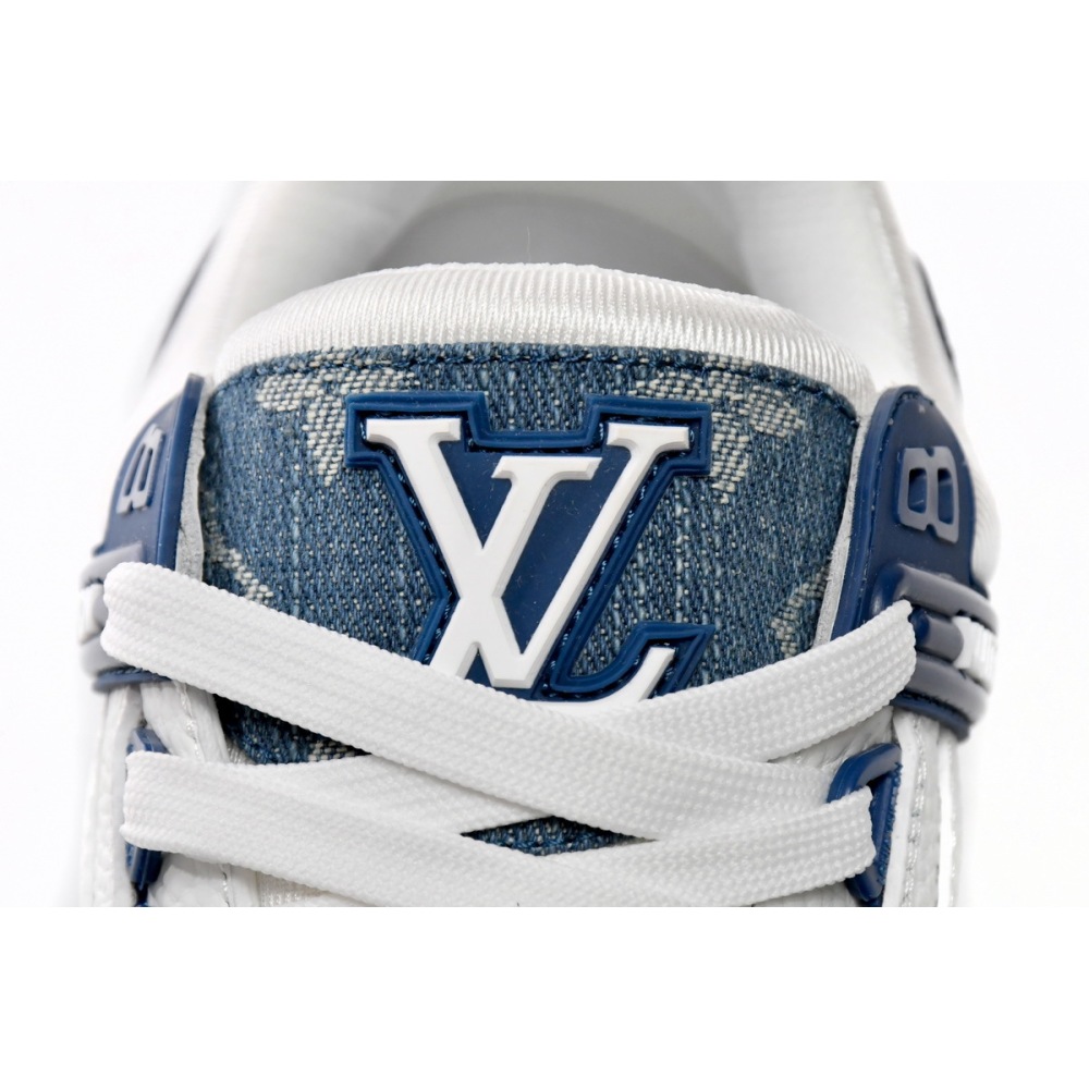 Louis Vuitton LV Trainer Monogram Denim White Blue