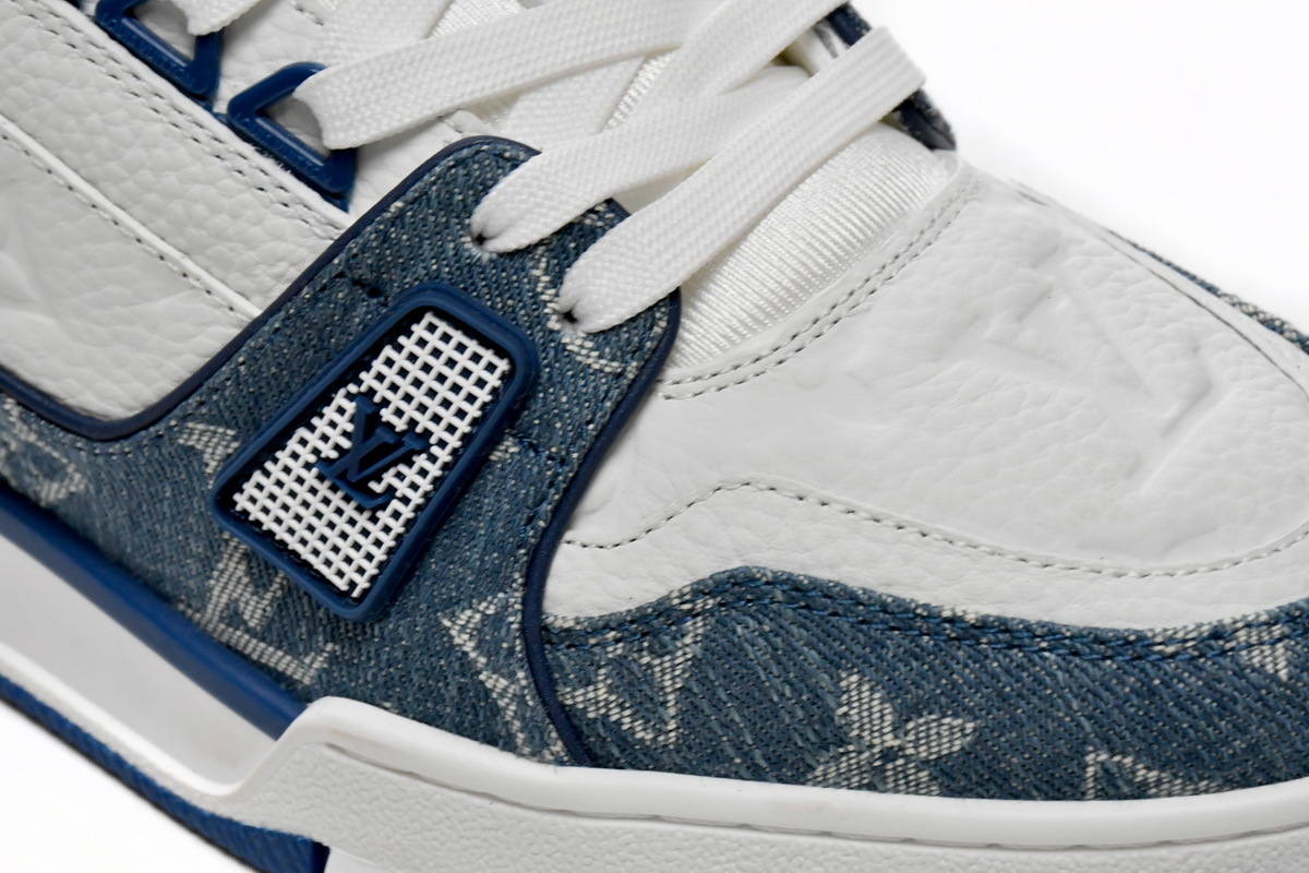 Louis Vuitton LV Trainer Monogram Denim White Blue