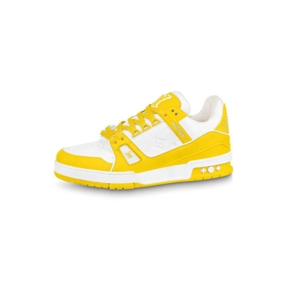 Louis Vuitton Trainer Yellow White Monogram 01