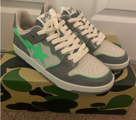 A Bathing Ape Bape SK8 Sta Grey Green review Myrna Veblen