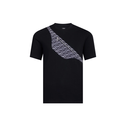 Zafa Wear Fendi Patch Zipper Saddle Bag T-Shirt F127 01
