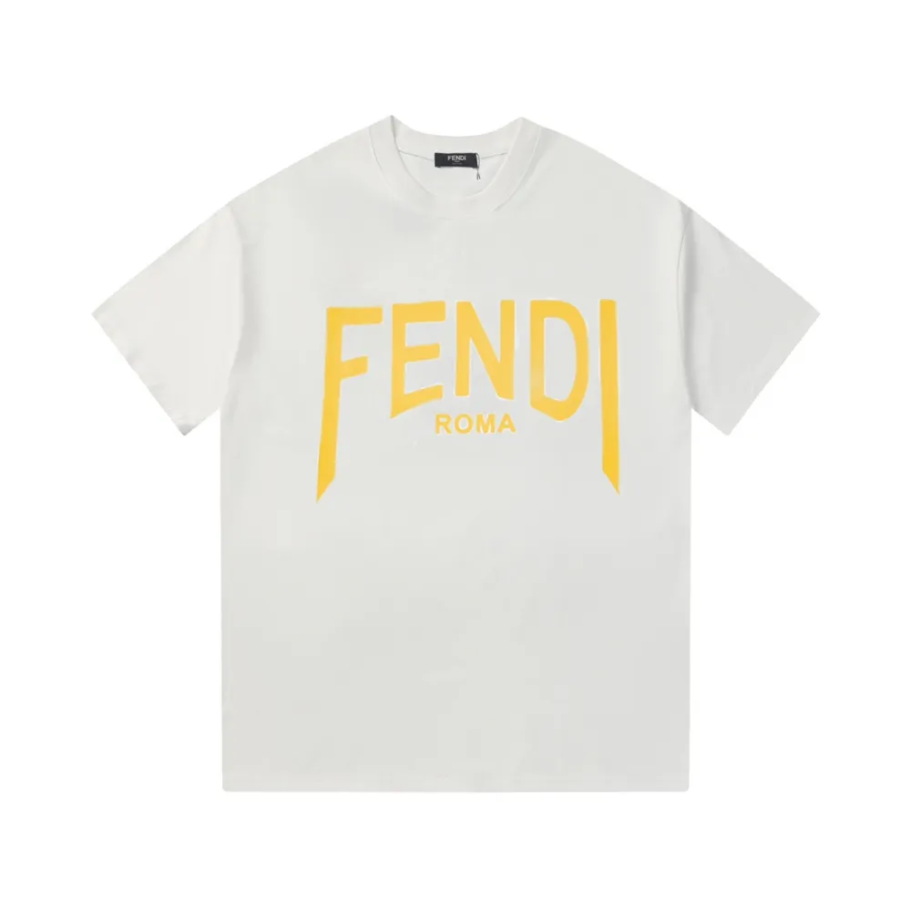 Zafa Wear Fendi Yellow Letter Printed T-Shirt F130