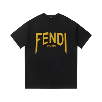 Zafa Wear Fendi Yellow Letter Printed T-Shirt F130 01