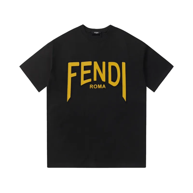 Zafa Wear Fendi Yellow Letter Printed T-Shirt F130