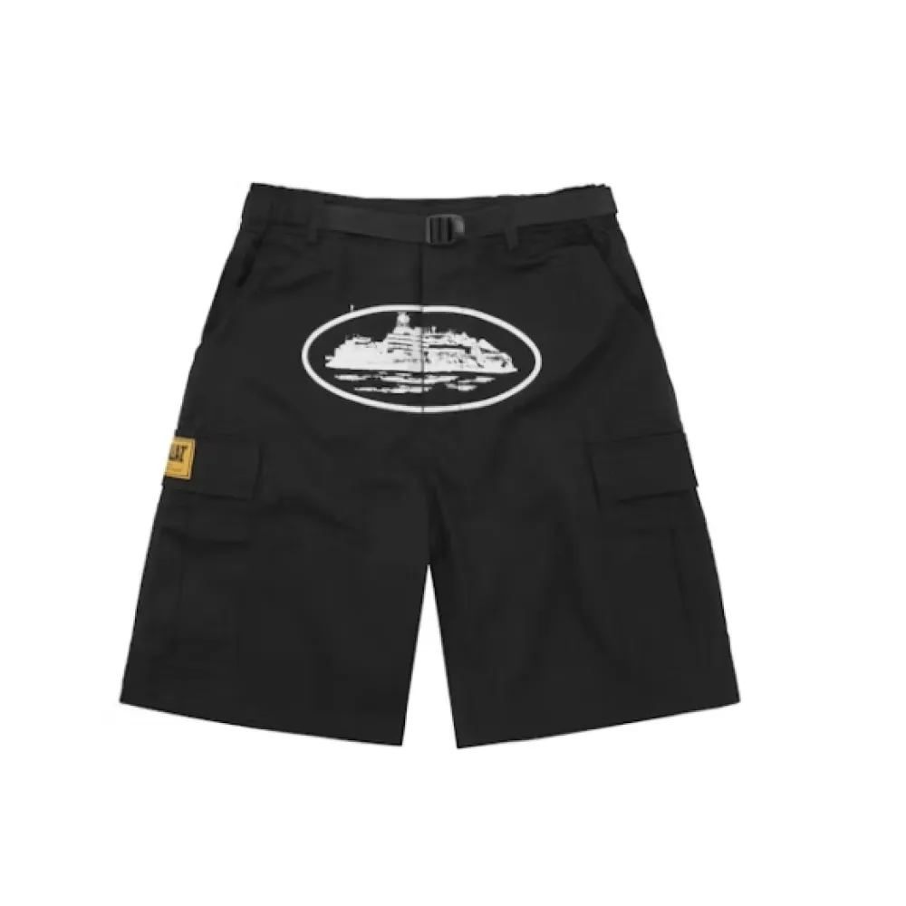 Zafa wear Corteiz Alcatraz Cargo Shorts Black