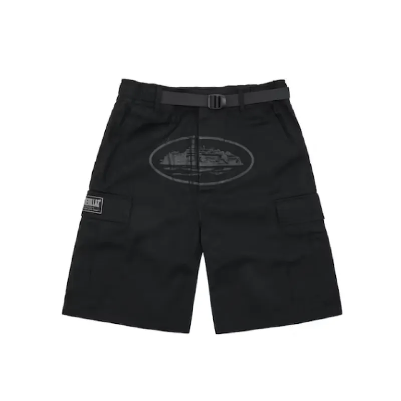 Zafa wear Corteiz Alcatraz Cargo Shorts in Triple Black