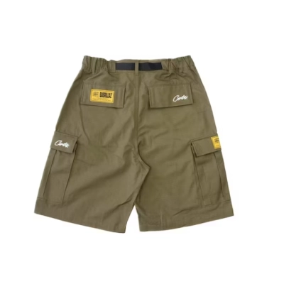 Zafa wear Corteiz Alcatraz Cargo Shorts Khaki Green 02