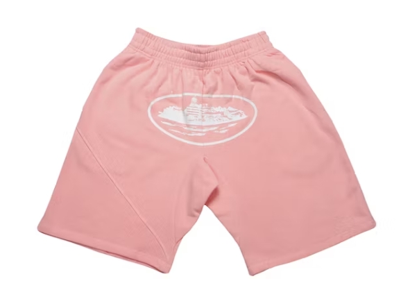 Zafa wear Corteiz Alcatraz shorts in Baby Pink