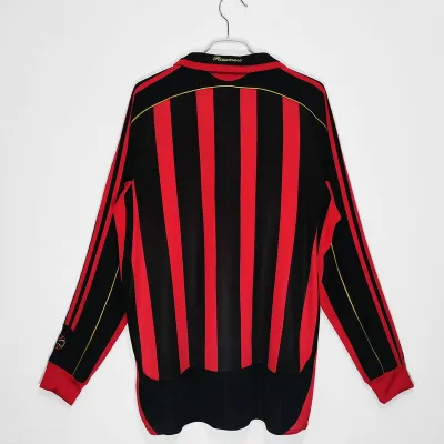 Serie A 2006/07 AC Milan Home Long Sleeve Soccer Jersey  02