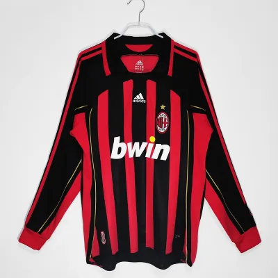 Serie A 2006/07 AC Milan Home Long Sleeve Soccer Jersey  01