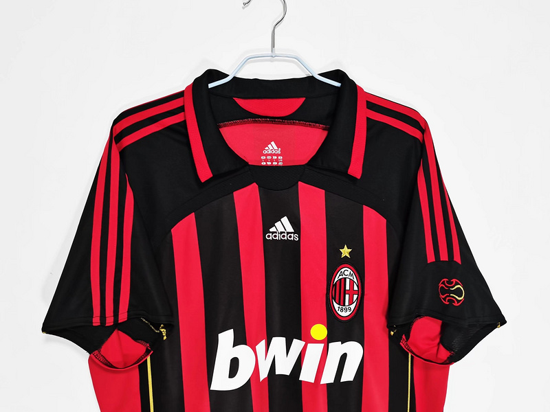 Serie A 2006/07 AC Milan Home Soccer Jersey