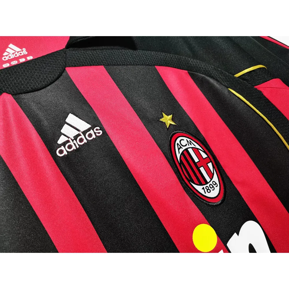 Serie A 2006/07 AC Milan Home Soccer Jersey