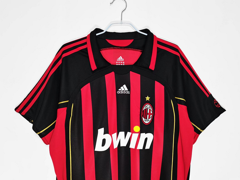 Serie A 2006/07 AC Milan Home Soccer Jersey