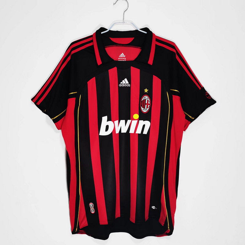 Serie A 2006/07 AC Milan Home Soccer Jersey