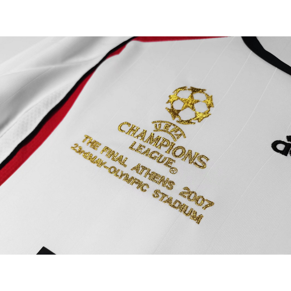 Serie A 2006/07 AC Milan Away Long Sleeve Soccer Jersey 