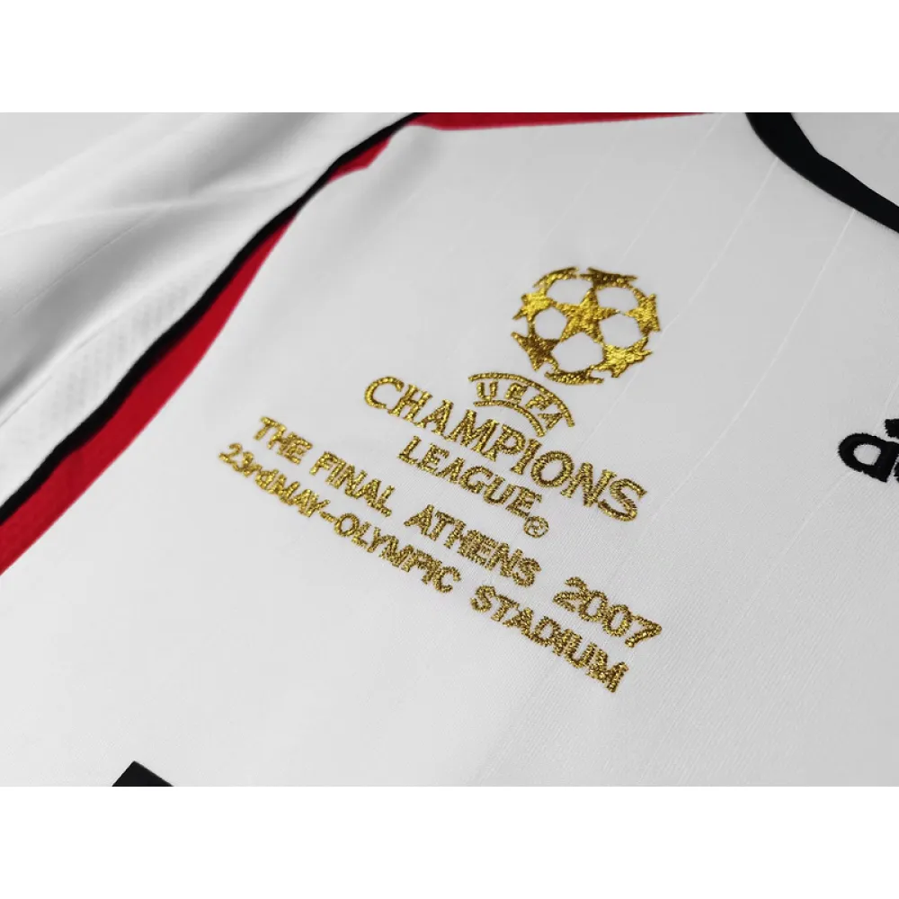Serie A 2006/07 AC Milan Away Long Sleeve Soccer Jersey 