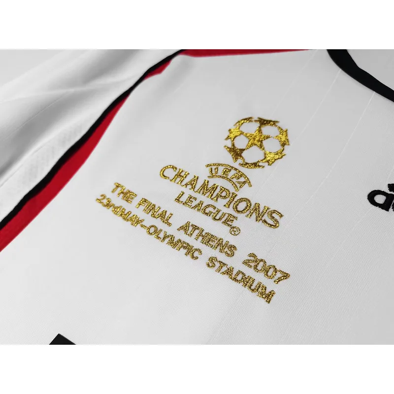 Serie A 2006/07 AC Milan Away Long Sleeve Soccer Jersey 