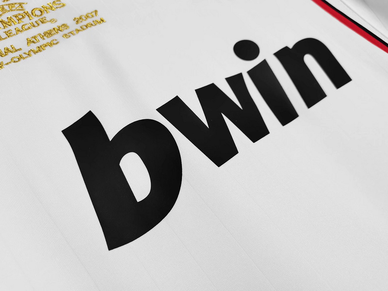 Serie A 2006/07 AC Milan Away Long Sleeve Soccer Jersey 