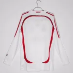 Serie A 2006/07 AC Milan Away Long Sleeve Soccer Jersey 