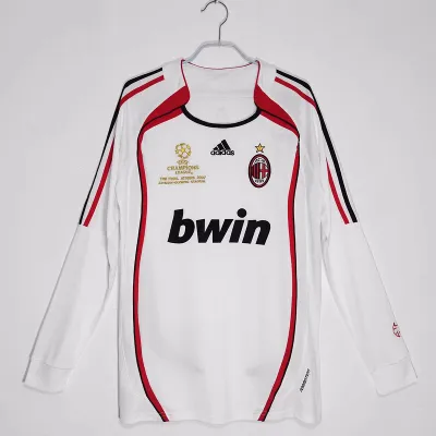 Serie A 2006/07 AC Milan Away Long Sleeve Soccer Jersey  01