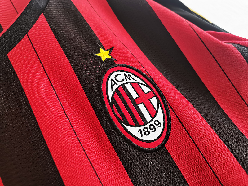Serie A 2013/14 AC Milan Retro Long Sleeve Soccer Jersey
