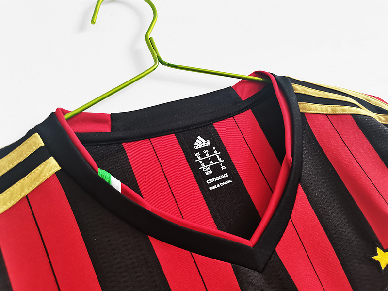 Serie A 2013/14 AC Milan Retro Long Sleeve Soccer Jersey