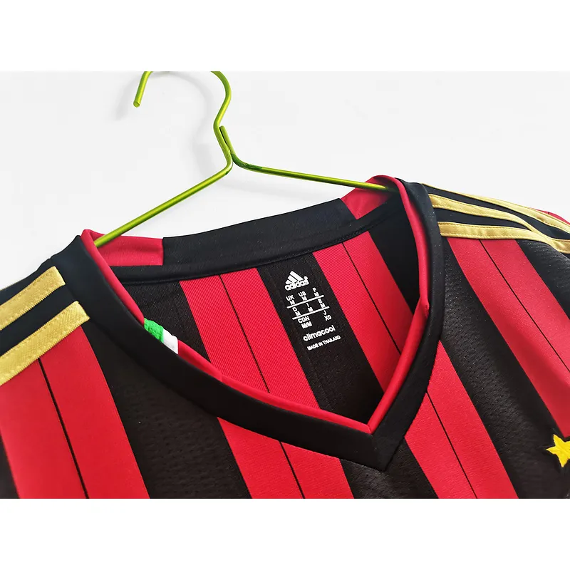 Serie A 2013/14 AC Milan Retro Long Sleeve Soccer Jersey