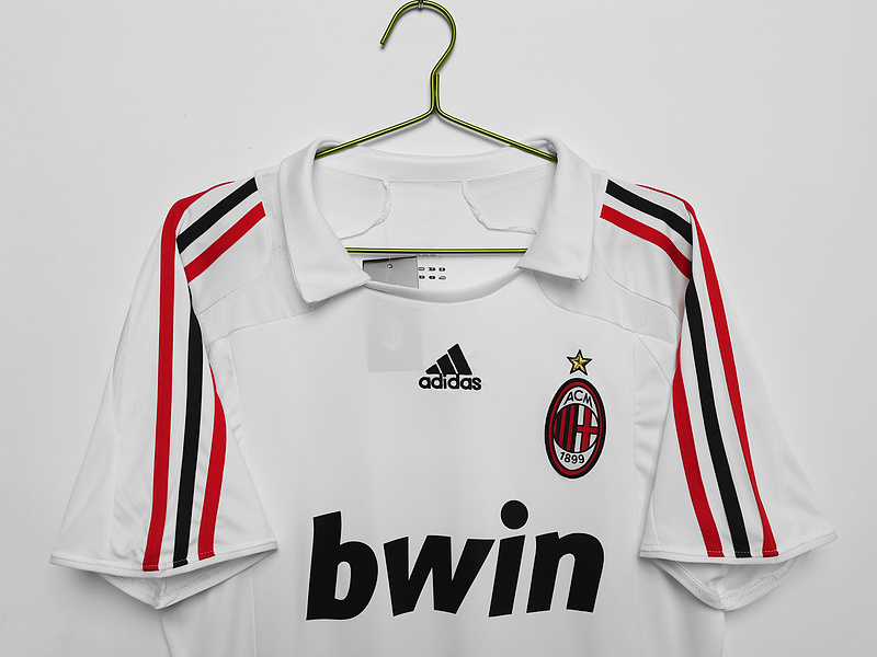 Serie A 2007/08 AC Milan Away Soccer Jersey